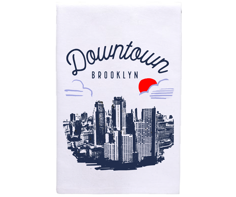 Downtown Brooklyn Sketch Kitchen Tea Towel