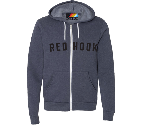 A Red Hook heather blue youth hoodie.