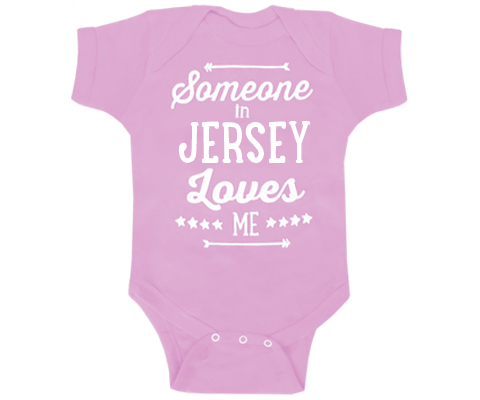 Someone in Jersey Loves Me Onesie in Light Pink