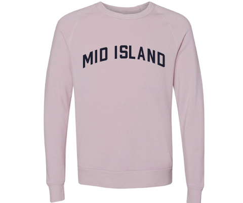 Midland Beach Staten Island Crew Neck Pullover Sweatshirt in Dusty Rose