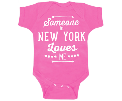 Someone in New York Loves Me Onesie in Hot Pink