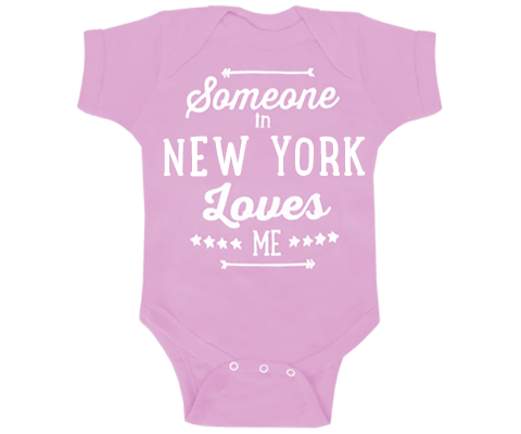 Someone in New York Loves Me Onesie in Light Pink