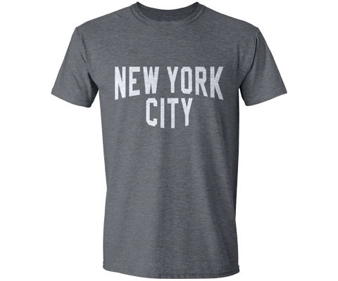 New York Lennon in Heather Dark Grey Adult Tee