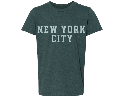New York Sport Kids Tee in Heather Forest Green