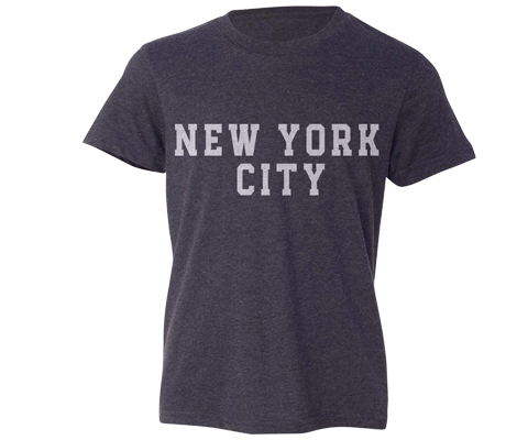 New York Sport Kids Tee in Heather Midnight Navy