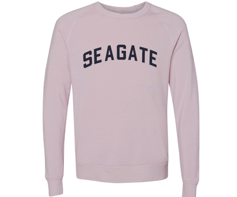 Seagate Brooklyn Crew Neck Pullover Sweatshirt in Dusty Rose