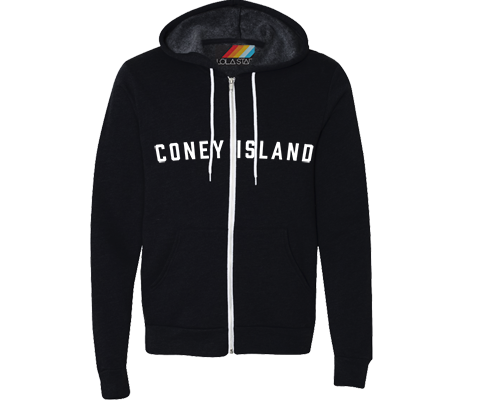 Coney Island Black Zip Up Sweatshirt