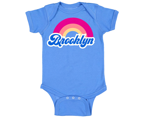 Brooklyn Rainbow Onesie- Bright Blue