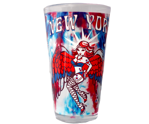 Burlesque pint glass, fabulous modern burlesque design on a handmade pint glass, handmade gifts made in Brooklyn NY