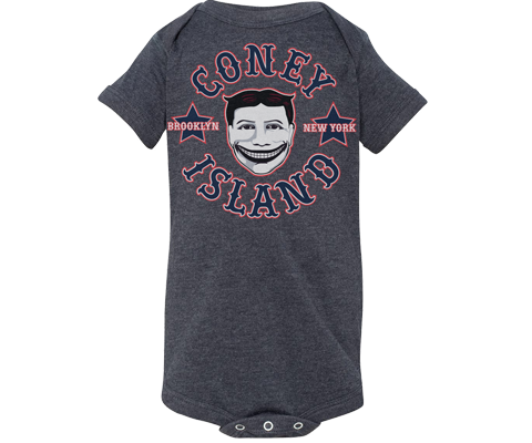 Coney Island Vintage Tillie Heather Blue Onesie