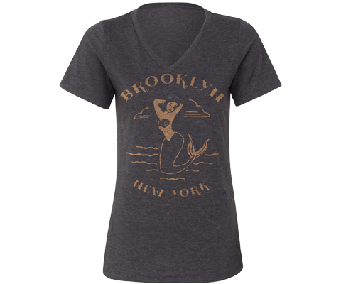 Vintage Mermaid Brooklyn V Neck Tee Shirt